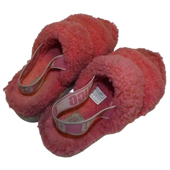 Size 7 UGG Oh Fluffita Fluff Yeah Slippers Pink & Rainbow Sherbert 2 Pairs 1 Prc - Picture 3 of 15